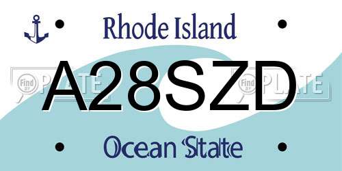 A28SZD Rhode Island License Plate