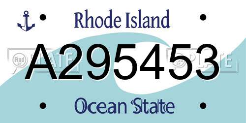 A295453 Rhode Island License Plate