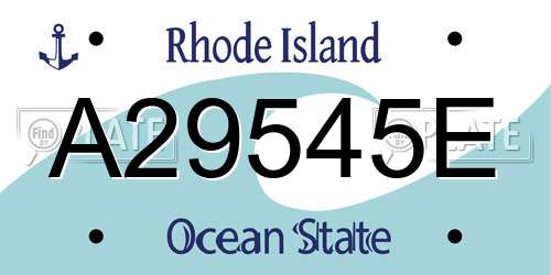 A29545E Rhode Island License Plate