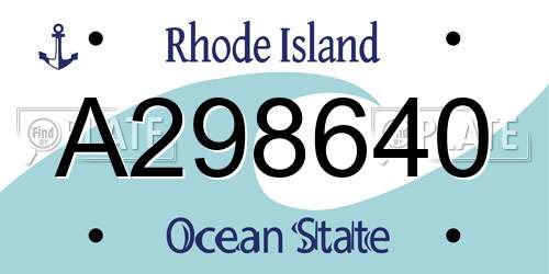 A298640 Rhode Island License Plate