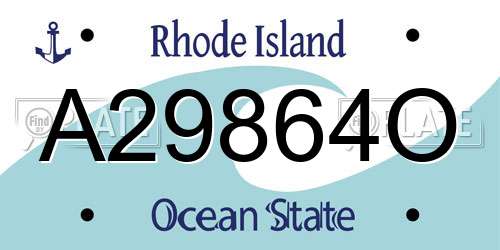A29864O Rhode Island License Plate