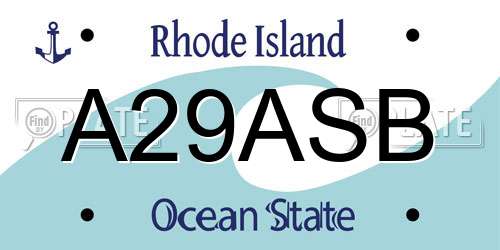 A29ASB Rhode Island License Plate