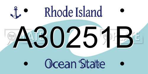 A30251B Rhode Island License Plate
