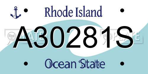 A30281S Rhode Island License Plate