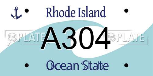 A304 Rhode Island License Plate