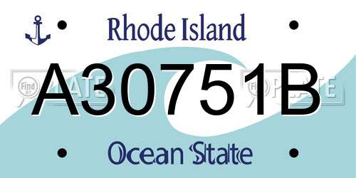 A30751B Rhode Island License Plate