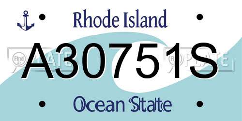 A30751S Rhode Island License Plate