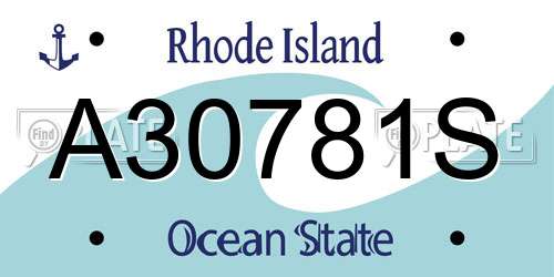 A30781S Rhode Island License Plate