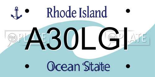 A30LGI Rhode Island License Plate