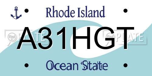 A31HGT Rhode Island License Plate