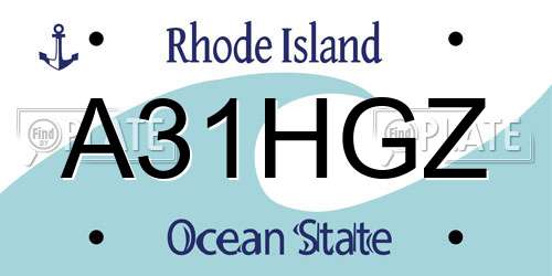 A31HGZ Rhode Island License Plate