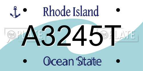 A3245T Rhode Island License Plate