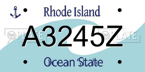 A3245Z Rhode Island License Plate