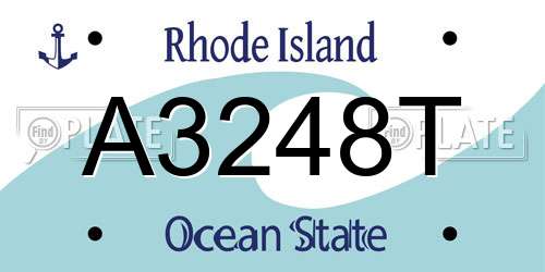 A3248T Rhode Island License Plate
