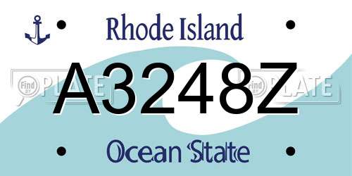 A3248Z Rhode Island License Plate