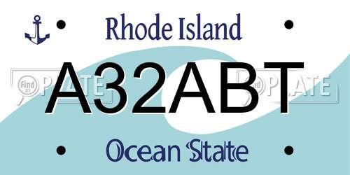 A32ABT Rhode Island License Plate