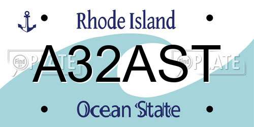 A32AST Rhode Island License Plate