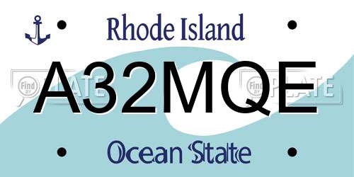 A32MQE Rhode Island License Plate