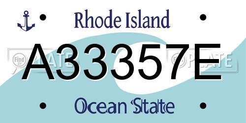 A33357E Rhode Island License Plate