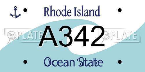 A342 Rhode Island License Plate