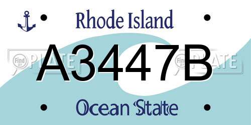 A3447B Rhode Island License Plate