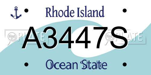 A3447S Rhode Island License Plate