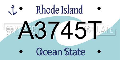 A3745T Rhode Island License Plate