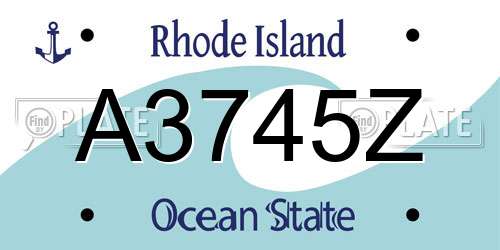 A3745Z Rhode Island License Plate