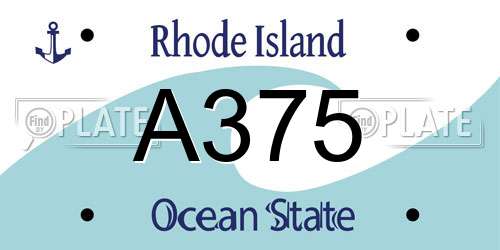A375 Rhode Island License Plate