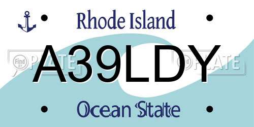 A39LDY Rhode Island License Plate