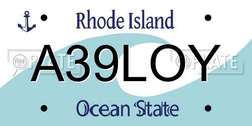 A39LOY Rhode Island License Plate