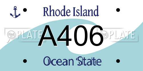 A406 Rhode Island License Plate