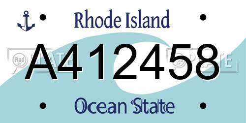 A412458 Rhode Island License Plate
