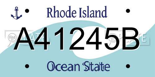 A41245B Rhode Island License Plate