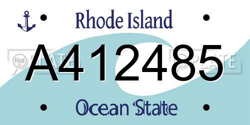 A412485 Rhode Island License Plate