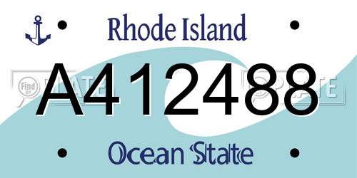 A412488 Rhode Island License Plate