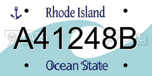A41248B Rhode Island License Plate