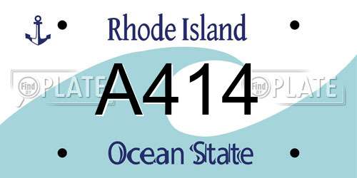 A414 Rhode Island License Plate