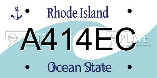 A414EC Rhode Island License Plate