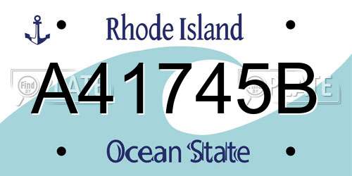 A41745B Rhode Island License Plate