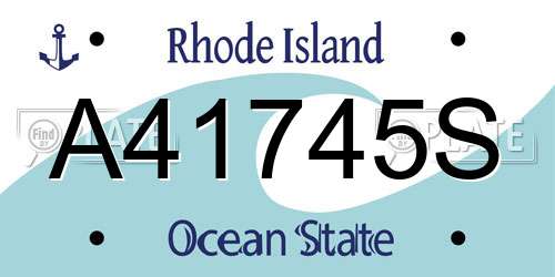 A41745S Rhode Island License Plate