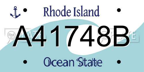 A41748B Rhode Island License Plate