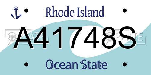A41748S Rhode Island License Plate