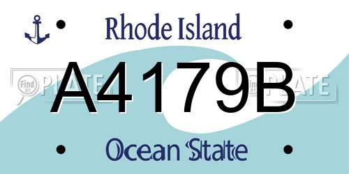 A4179B Rhode Island License Plate