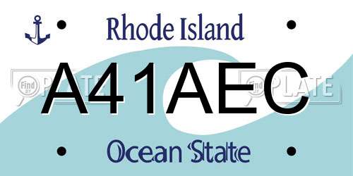 A41AEC Rhode Island License Plate