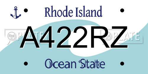 A422RZ Rhode Island License Plate