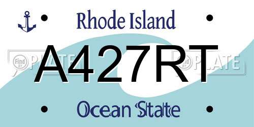 A427RT Rhode Island License Plate