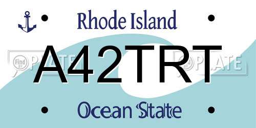 A42TRT Rhode Island License Plate