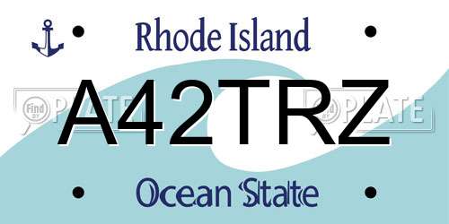 A42TRZ Rhode Island License Plate