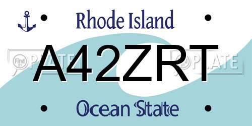 A42ZRT Rhode Island License Plate